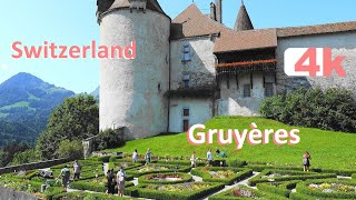 SWITZERLAND  GRUYERES  MONTREAUX  Walking Tour beautiful villages  hermosos pueblos  SUIZA  4k [upl. by Annoved]