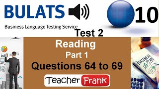 Bulats Test 2 Reading  Questions 64 to 69 [upl. by Ayak498]