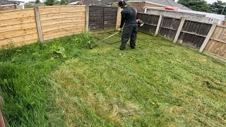 REAL TIME Lawn EdgingStrimming LONG GRASS [upl. by Yesak]