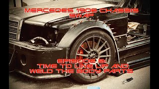 Mercedes 190e CLA45 AMG Chassis Swap Episode 5 [upl. by Anastatius548]