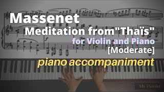 Massenet  Méditation from quotThaïsquot Piano Accompaniment Moderate [upl. by Nirat]