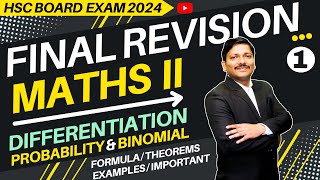 MATHS FINAL REVISION LEC 1 DIFF PD BD  HSC BOARD EXAM 2024 MAHARASHTRA  hsc2024  Dinesh Sir [upl. by Anavas]