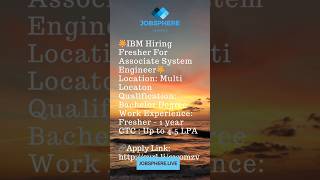 IBM  Hiring  Freshers  IT hiring job freshers trendingshorts jobsphere IT software [upl. by Armando]