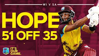 Power Hitting 🏏  Shai Hope Hits 51 Off 35 Balls  West Indies v South Africa T20I [upl. by Grove]