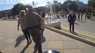 Protester Christine Weick Interrupts Texas Muslim Capitol Day [upl. by Rinaldo]