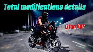 My Lifan kpr bike modification details  bike modification  K06Rider [upl. by Eahc483]