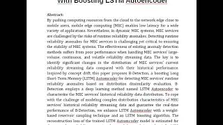 B Detection Runtime Reliability Anomaly Detection for MEC Services With Boosting LSTM Autoencoder [upl. by Euqinot]