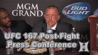 UFC 167 StPierre vs Hendricks PostFight Press Conference LIVE  complete  unedited [upl. by Dinnie]