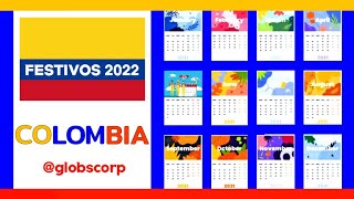 Festivos en Colombia 2022 [upl. by Nauquf]