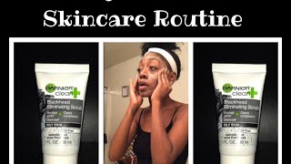 Garnier Clean Plus Blackhead Eliminating Scrub Review  Night Time Skincare Routine  Schaelove [upl. by Notsob]