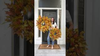 Classic fall leaves wreath 🍂🍁 Full tutorial linked [upl. by Erlin957]