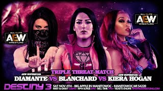 Tessa Blanchard vs Kiera Hogan vs Diamante Triple Threat Main Event RPWDestiny [upl. by Zak]