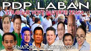 PDP LABAN STRAIGHT VOTE DUTERTE TEAM SENATORIAL ELECTION 2025 dds [upl. by Beitch]