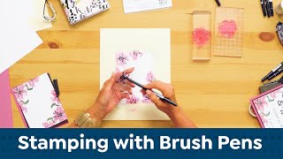 Brush Pen Stamping DIY  HSN Gets Crafty [upl. by Padegs]