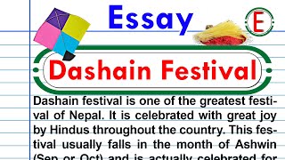 Essay on Dashain Festival  Dashain essay  essay  Dashain essay in English  English Essay Writing [upl. by Aiuqal]