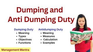 Dumping and anti dumping measure antidumping policy international trade [upl. by Lucchesi]