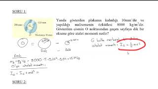 Dinamik Lec33 Ch17 Rijit Cisim Kinetigi 2 Soru 1  Delikli Disk Atalet Momenti [upl. by Lyckman]