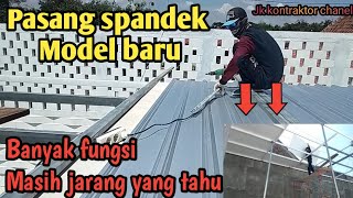 CARA MUDAH PASANG ATAP SPANDEK LANGSUNG PLAPON PADA KANOPI MINIMALIS [upl. by Goldshell]