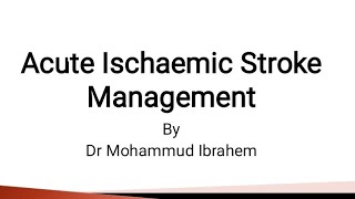 Reperfusion therapy of acute ischemic stroke [upl. by Stubbs]