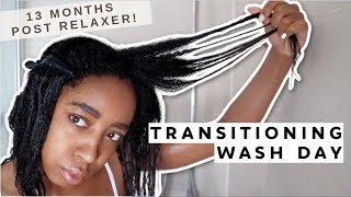 WASH DAY ON TEXTURE RELEASED HAIR  13 MONTH LENGTH CHECK [upl. by Luebke]