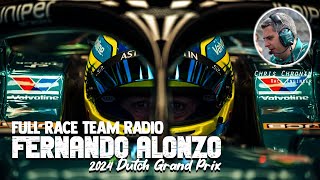 FERNANDO ALONZO FULL RACE TEAM RADIO  2024 DUTCH GRAND PRIX [upl. by Rialcnis]