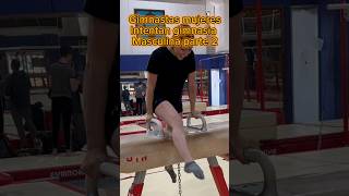 ¡Gimnastas mujeres intentan gimnasia masculina Pt 2 Arzones 😵 gymnastics shorts [upl. by Lamee]