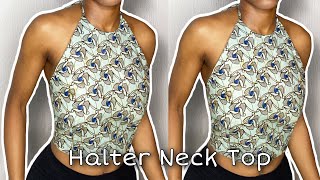 How To Draft Halter Neck Blouse Pattern Making Tutorial [upl. by Yelraf]