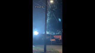 Power lines spark as massive cyclone uproots trees [upl. by Brianne]