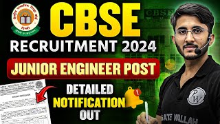 CBSE JE Vacancy 2024  CBSE Recruitment 2024  CBSE Junior Engineer Vacancy 2024 [upl. by Ayotahc]