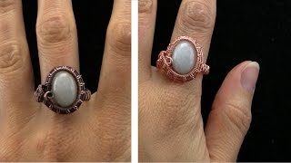 Wire Wrapped Cabochon Ring Tutorial [upl. by Daveen]