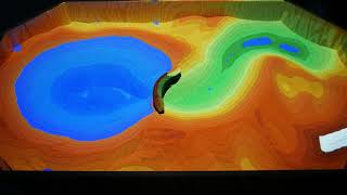 Water simulation dam Augmented reality sandbox [upl. by Adnema]