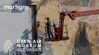 MARTIGNY ◉ GUIDO VAN HELTEN  ’Water’ mural street art  Art Valais OPEN AIR MUSEUM [upl. by Pelson]