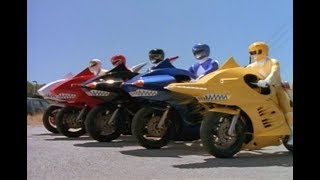 Mighty Morphin Power Rangers  Shark Cycles  Episode 22 Follow that Cab  Power Rangers Official [upl. by Annaeoj]