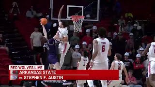 Red Wolves Live Arkansas State men’s basketball moves to 31 with win over Stephen F Austin [upl. by Beltran]