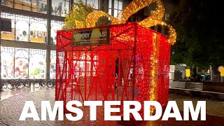 ✨🎄Amsterdam Christmas Lights Walk 4K  Christmas in Amsterdam 2024 [upl. by Kerby]