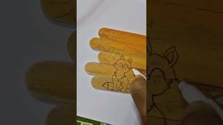 Crafting with ice cream stick 😋 art rongmoshal drawing painting shorts icecreamsticks [upl. by Reinar]