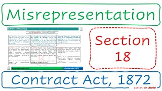 Section 18 Misrepresentation  Contract Act 1872 BL080 [upl. by Ahsein725]