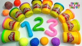 Learn To Count with PLAYDOH Numbers  1 to 20  Squishy Glitter Foam  Learn To Count 110 1120 [upl. by Teirtza]