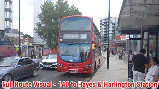 Full Route Visual  London Bus Route 140  Harrow Weald to Hayes amp Harlington 🚆  VWH2058 LK64EJD [upl. by Jedidiah]