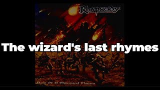 THE WIZARDS LAST RHYMES LYRICS  RHAPSODY ON FIRE [upl. by Anirbes]