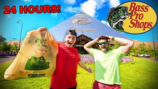 We Spent 24 Hours at The Worlds BIGGEST BASS PRO PYRAMID OVERNIGHT CHALLENGE [upl. by Acinad]