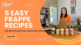 CAFE RECIPES 5 EASY FRAPPUCCINOS USING ESPRESSO SHOTS IN 22OZ CUPS [upl. by Yerffoej]