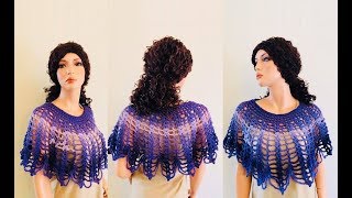 How to Crochet a Lacy Capelet Inspired Shrug Pattern 917│by ThePatternFamily [upl. by Clarinda]