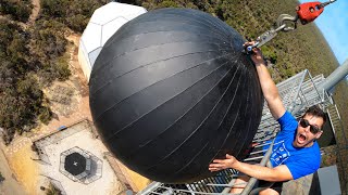 Wrecking Ball Vs Worlds Strongest Trampoline from 45m [upl. by Kramer]