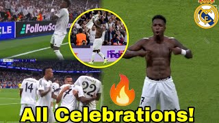 UNBELIEVABLE COMEBACK🔥All Real Madrid Celebration vs Dortmund🔥ViniciusMbappeRudiger celebrating [upl. by Cash]