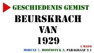 4 mavo  Beurskrach van 1929 MeMo 2009 Module 7 H3 paragraaf 21  Geschiedenis Gemist [upl. by Anaugahs]