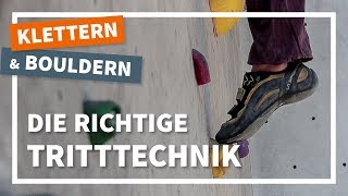 Richtige Tritt und Fußtechnik beim Bouldern und Klettern  Einfach Klettern [upl. by Naryt]