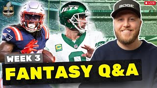 Week 3 Fantasy Football QampA StartSit Trades Waivers amp More  Fantasy Football 2024 [upl. by Flem]