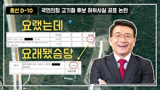 부동산 재산내역 축소 신고 국민의힘 고기철 후보 허위사실 공표 논란 [upl. by Jany]