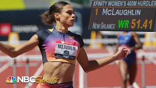 Sydney McLaughlin BREAKS WORLD RECORD AGAIN to clinch 400 hurdles national title  NBC Sports [upl. by Atiseret]